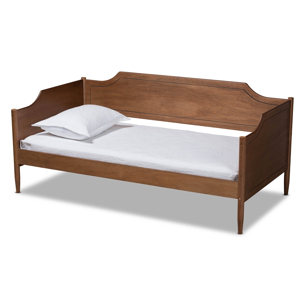 Alya Classic Walnut Brown Finished Wood Twin Size Daybed