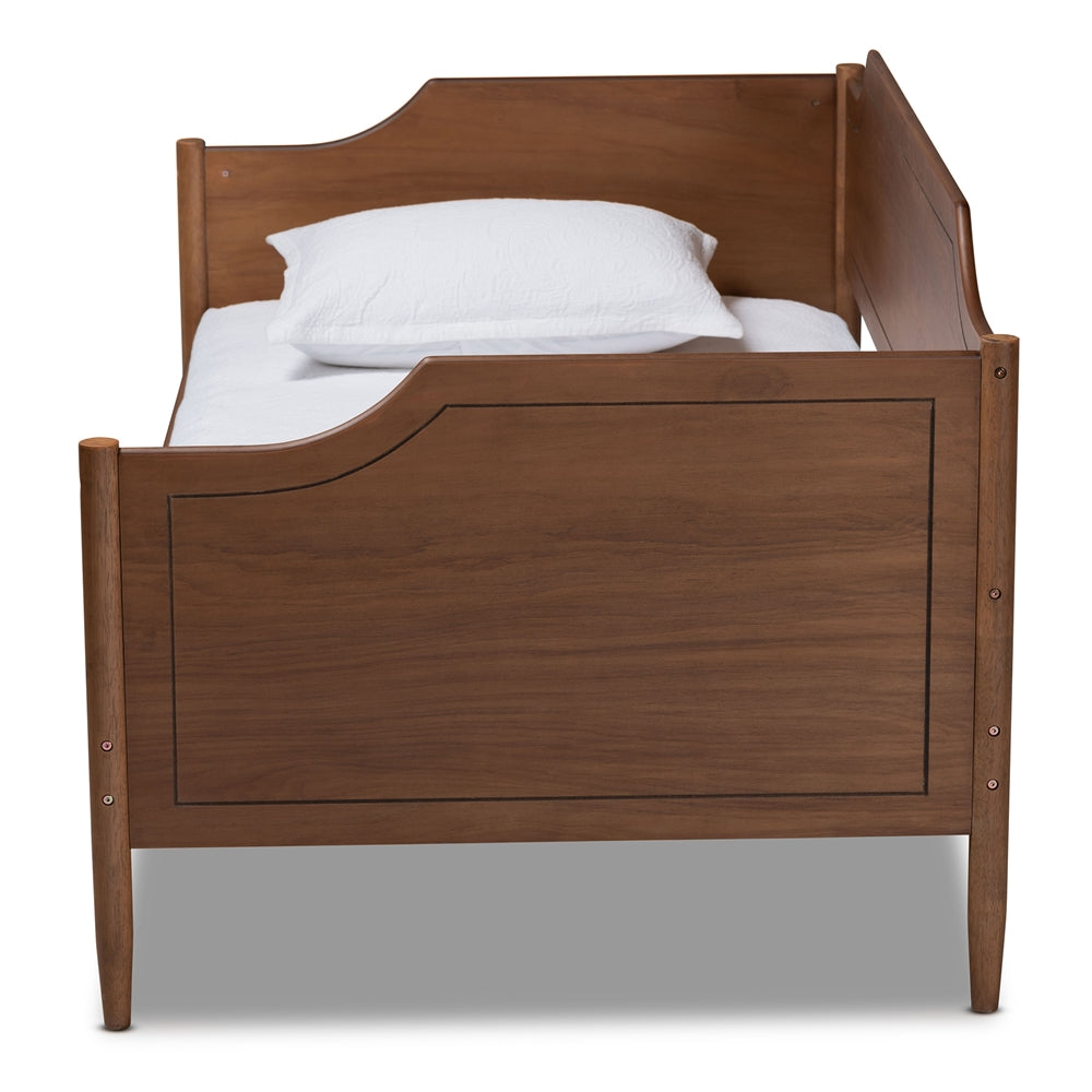 Alya Classic Walnut Brown Finished Wood Twin Size Daybed