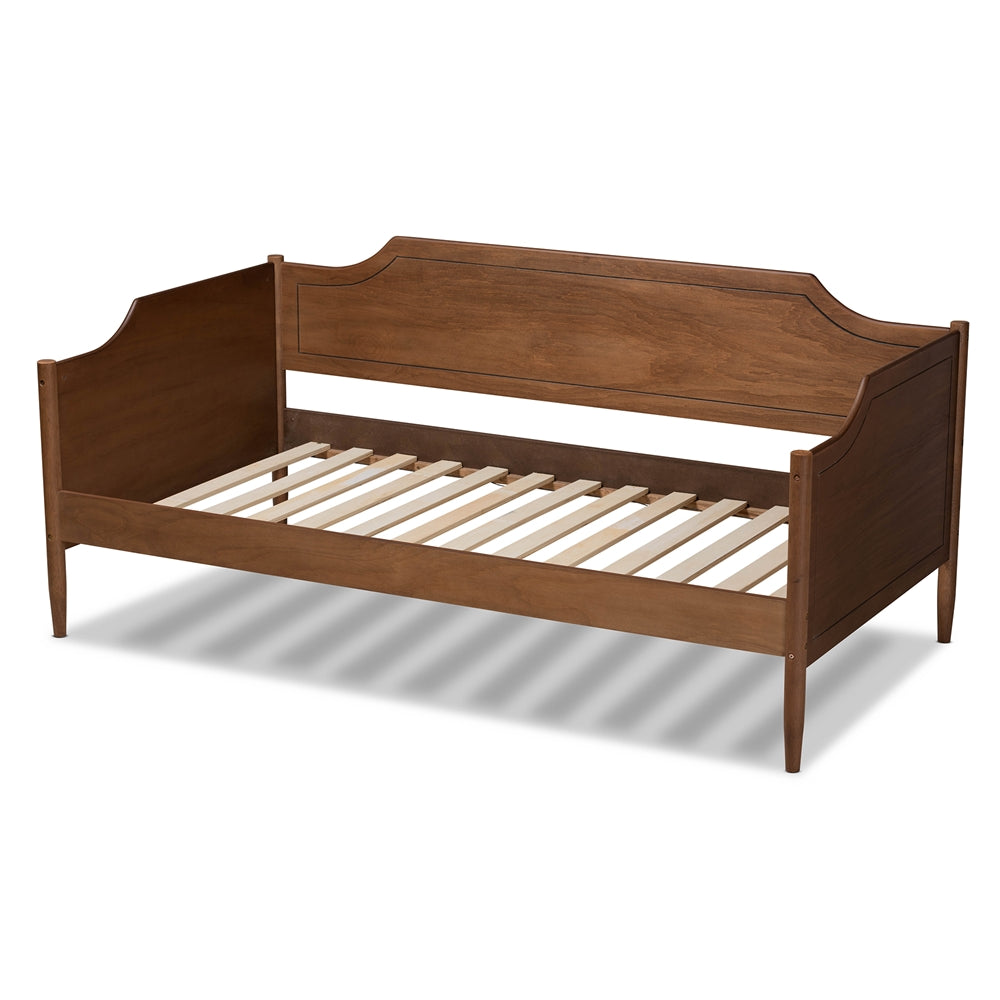 Alya Classic Walnut Brown Finished Wood Twin Size Daybed