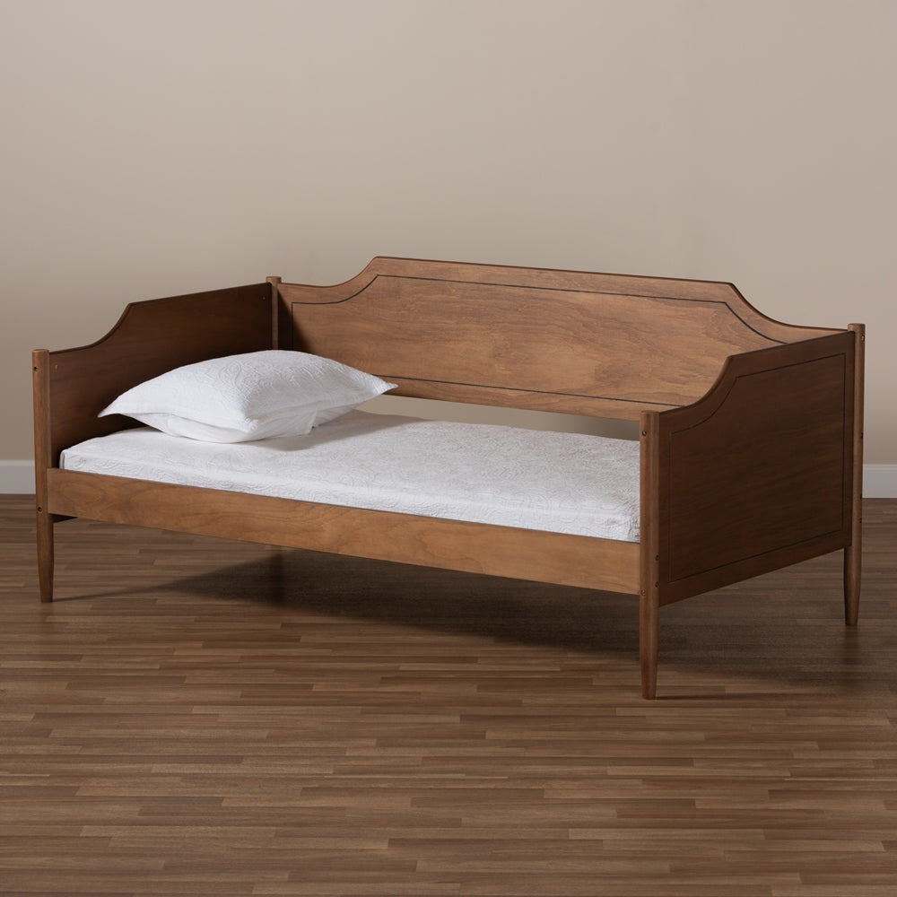 Alya Classic Walnut Brown Finished Wood Twin Size Daybed