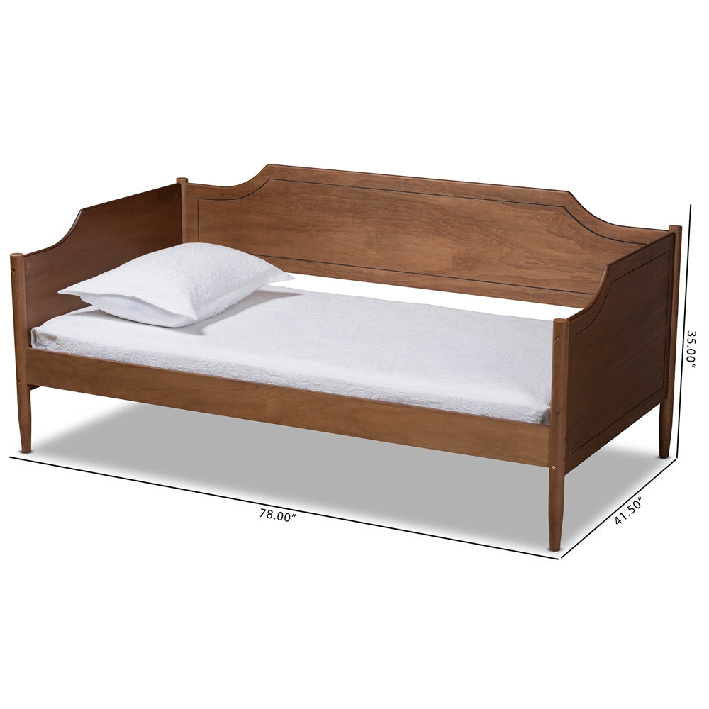 Alya Classic Walnut Brown Finished Wood Twin Size Daybed