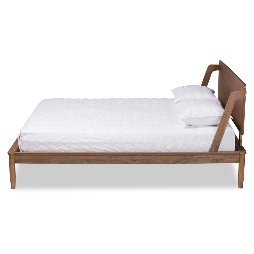 Sadler Ash Walnut Brown Finished Wood King Size Platform Bed