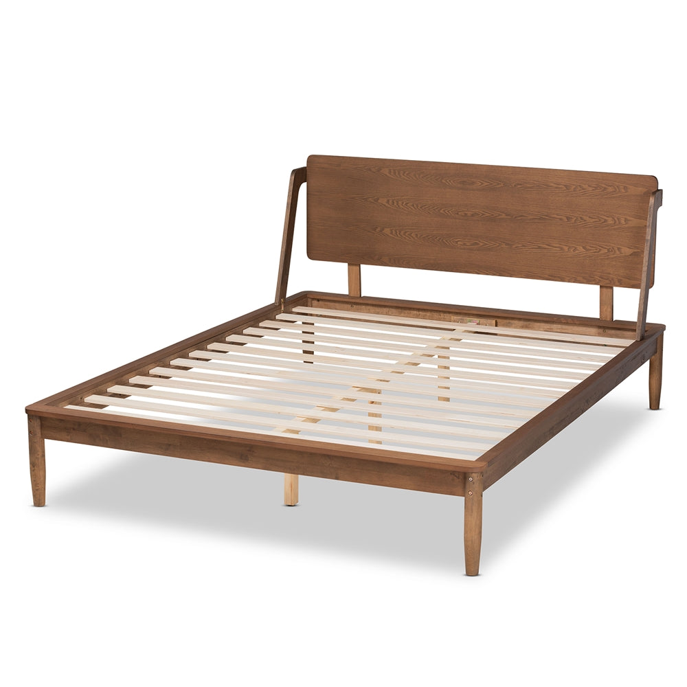 Sadler Ash Walnut Brown Finished Wood Full Size Platform Bed