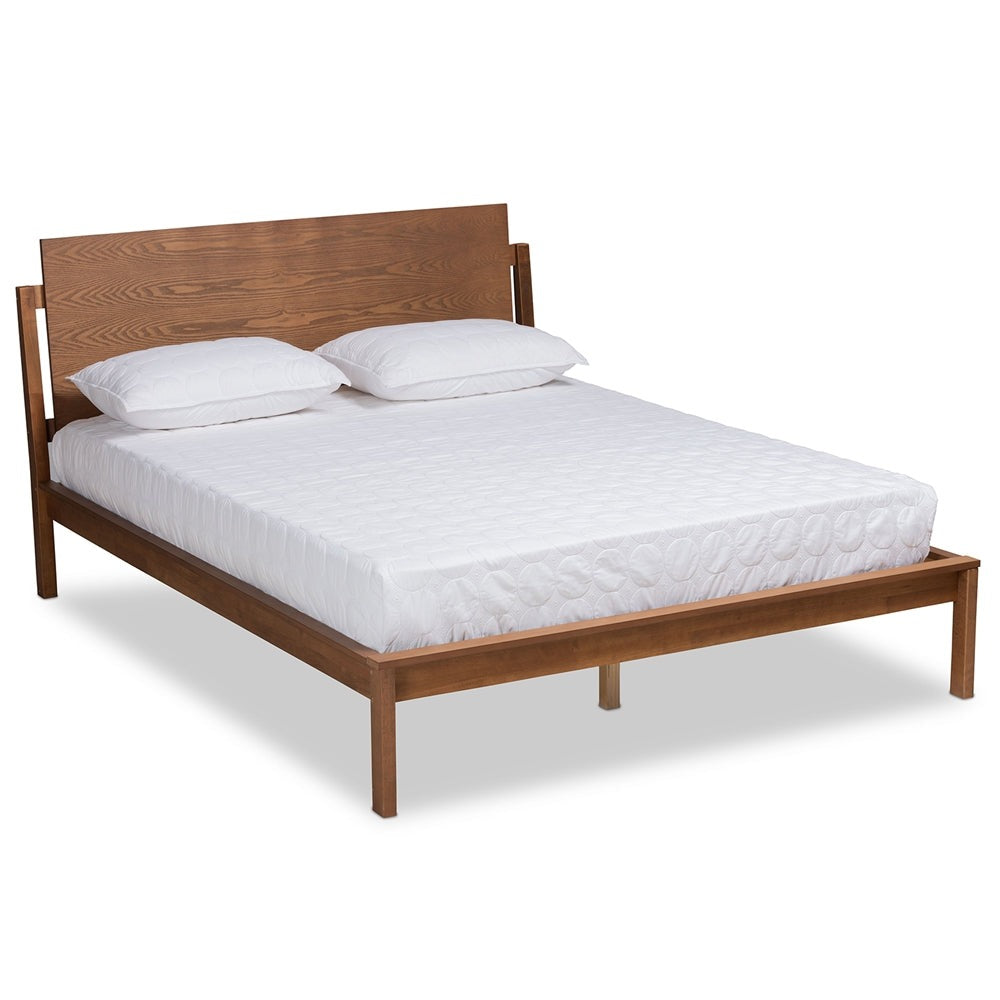 Giuseppe Walnut Brown Finished Queen Size Platform Bed