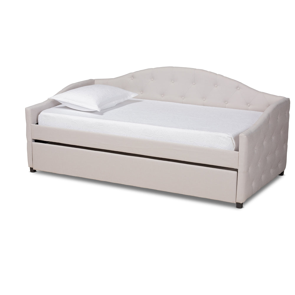 Becker Modern And Contemporary Beige Fabric Twin Size Daybed