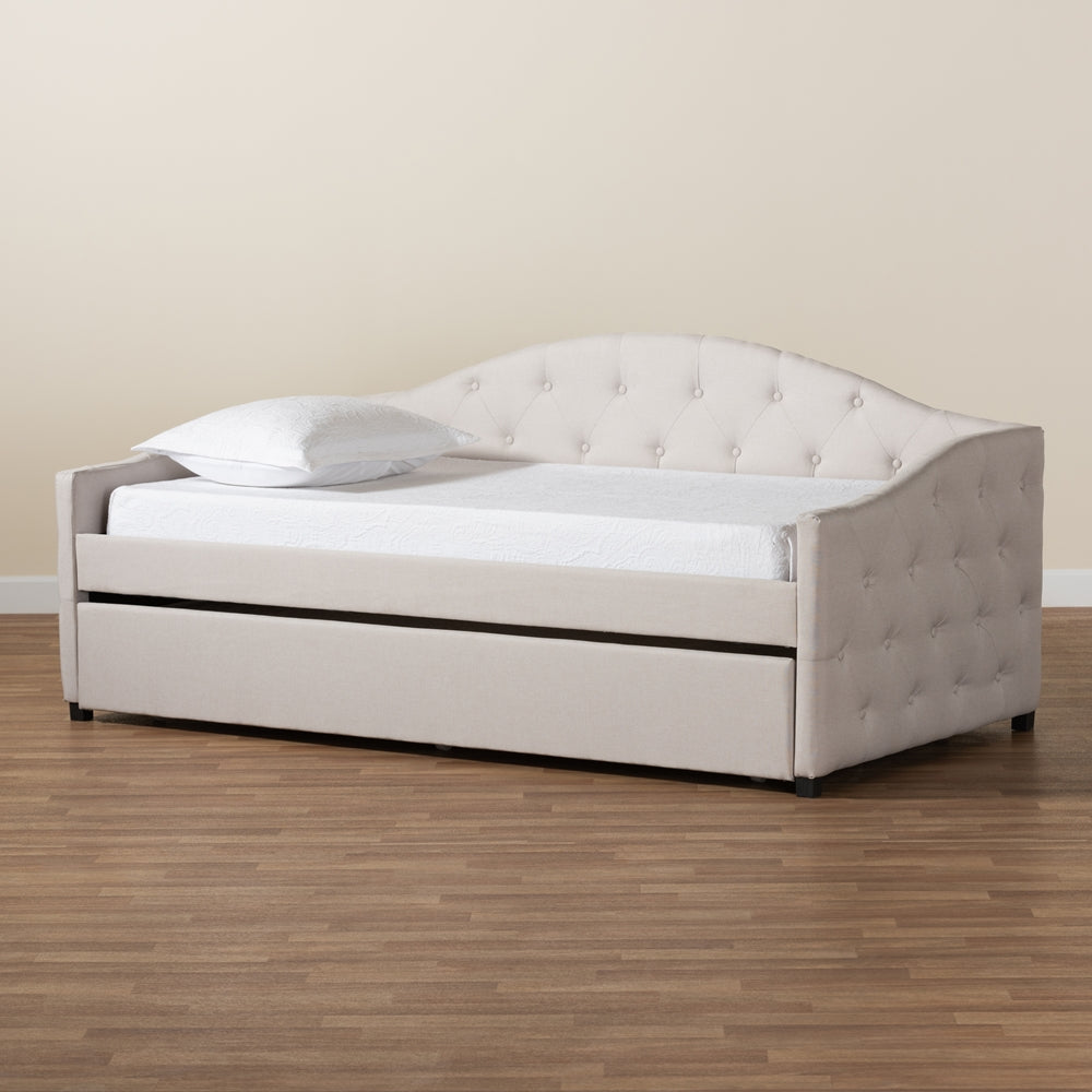 Becker Modern And Contemporary Beige Fabric Twin Size Daybed