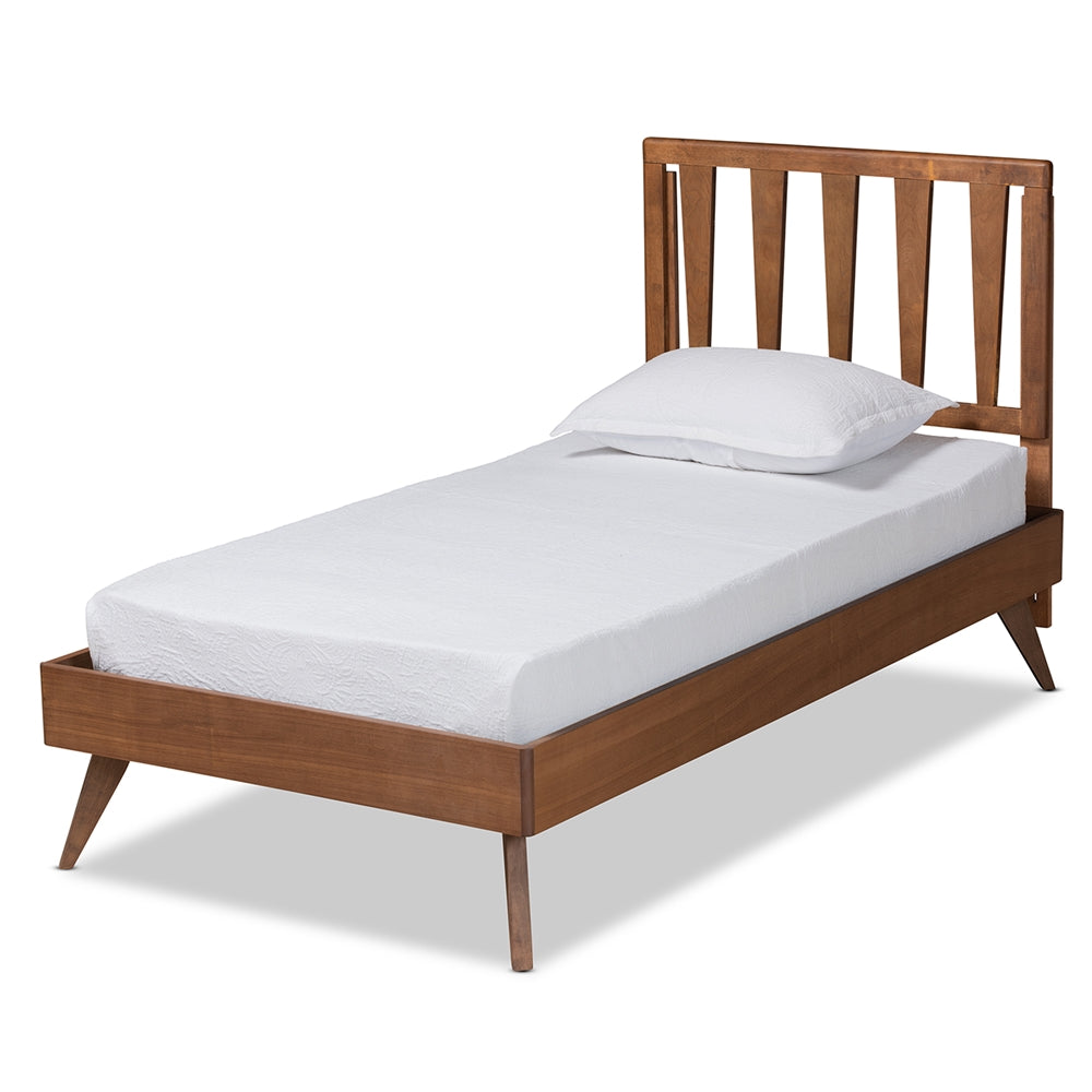 Michi Ash Walnut Finished Wood Twin Size Bed