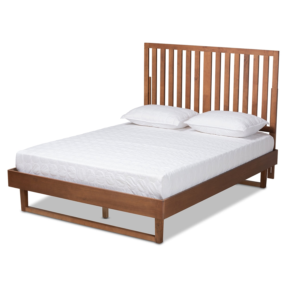 Marin Walnut Brown Finished Wood Full Size Platform Bed