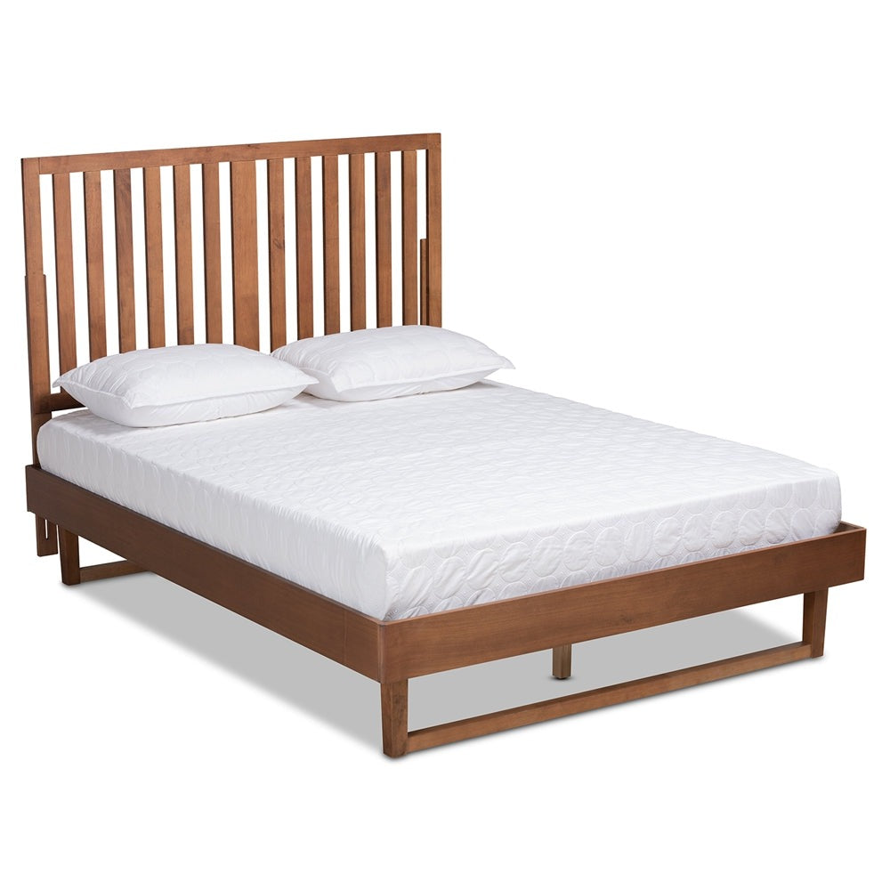 Marin Walnut Brown Finished Wood King Size Platform Bed