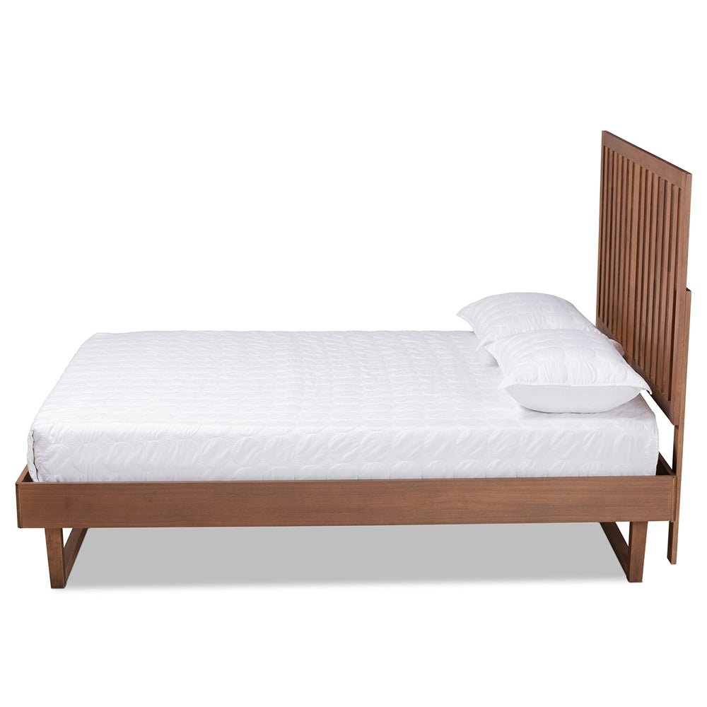 Marin Walnut Brown Finished Wood Full Size Platform Bed