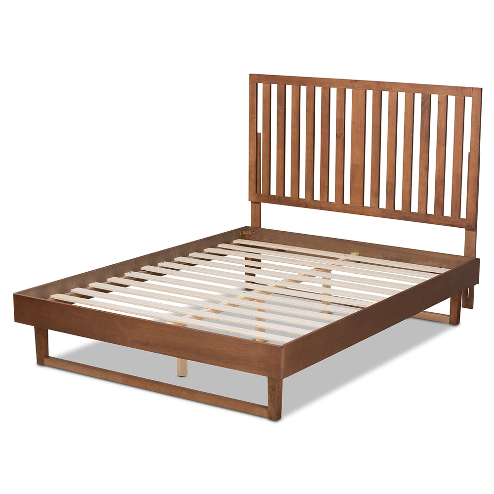 Marin Walnut Brown Finished Wood Full Size Platform Bed