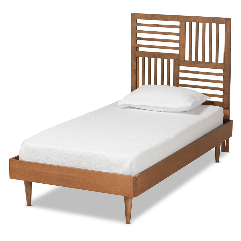 Romy Walnut Brown Finished Wood Twin Size Platform Bed