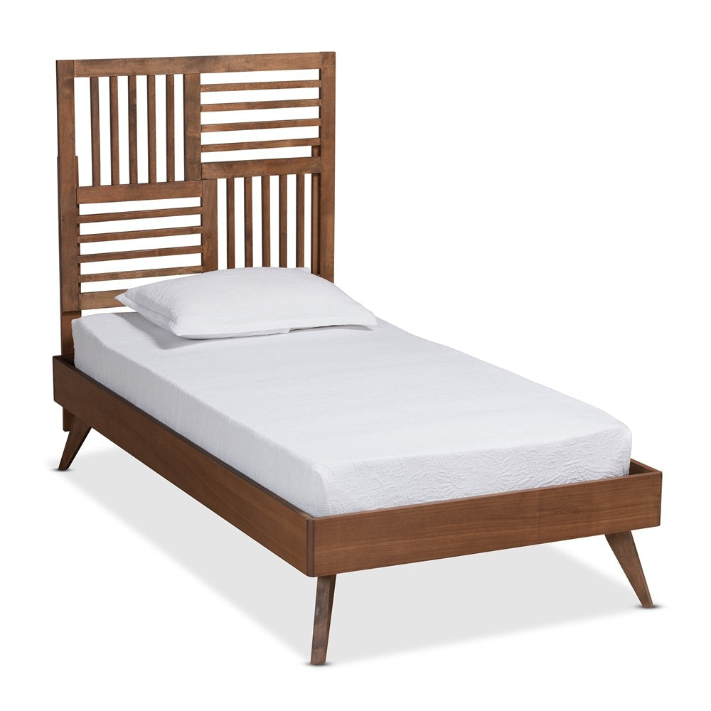 Gemma Walnut Brown Finished Wood Twin Size Platform Bed