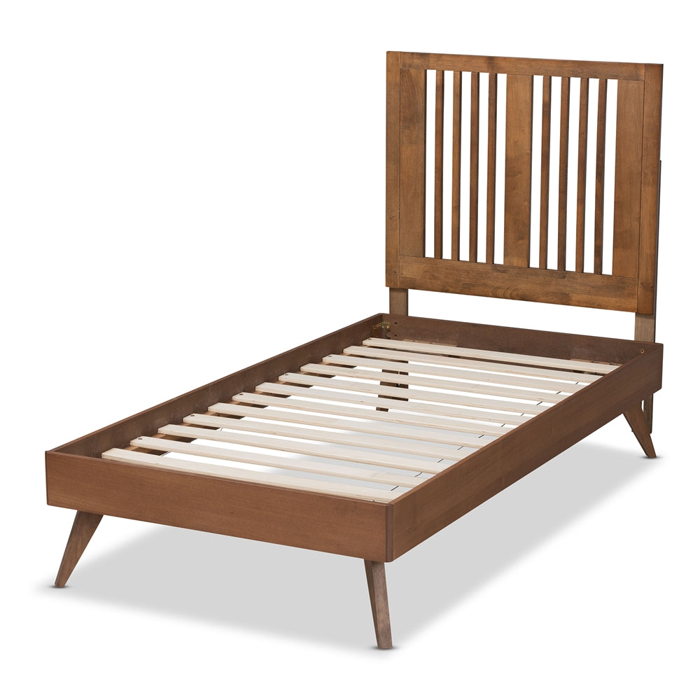 Takeo Ash Walnut Finished Wood Twin Size Platform Bed