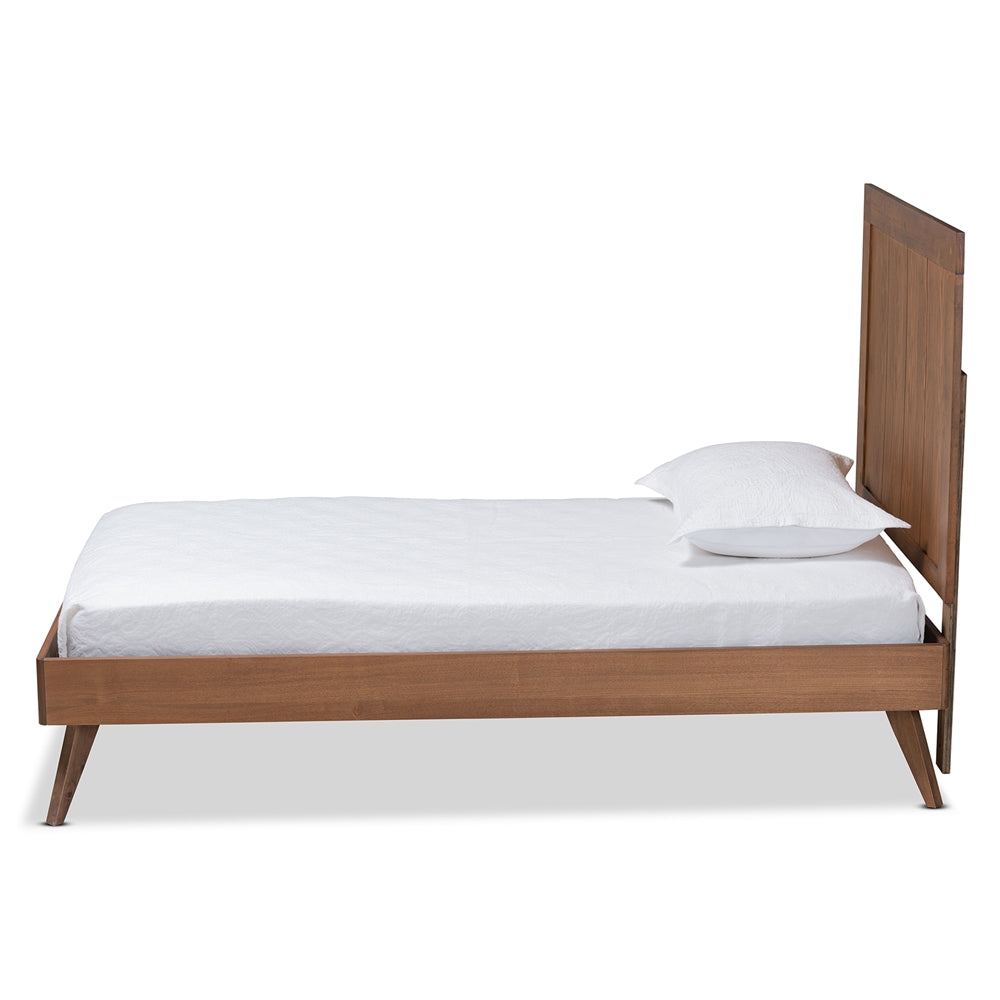 Amira Ash Walnut Finished Wood Twin Size Platform Bed