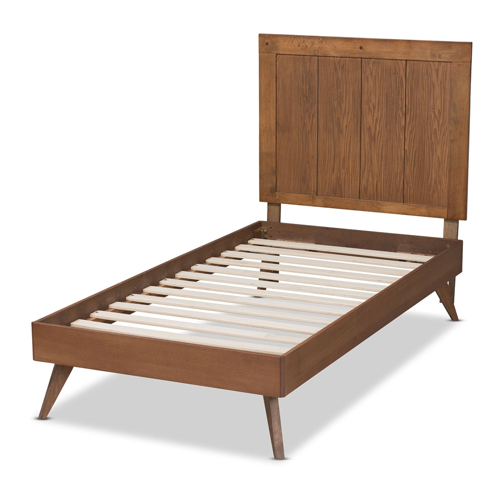 Amira Ash Walnut Finished Wood Twin Size Platform Bed