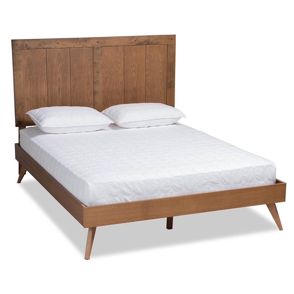 Amira Ash Walnut Finished Wood Queen Size Platform Bed