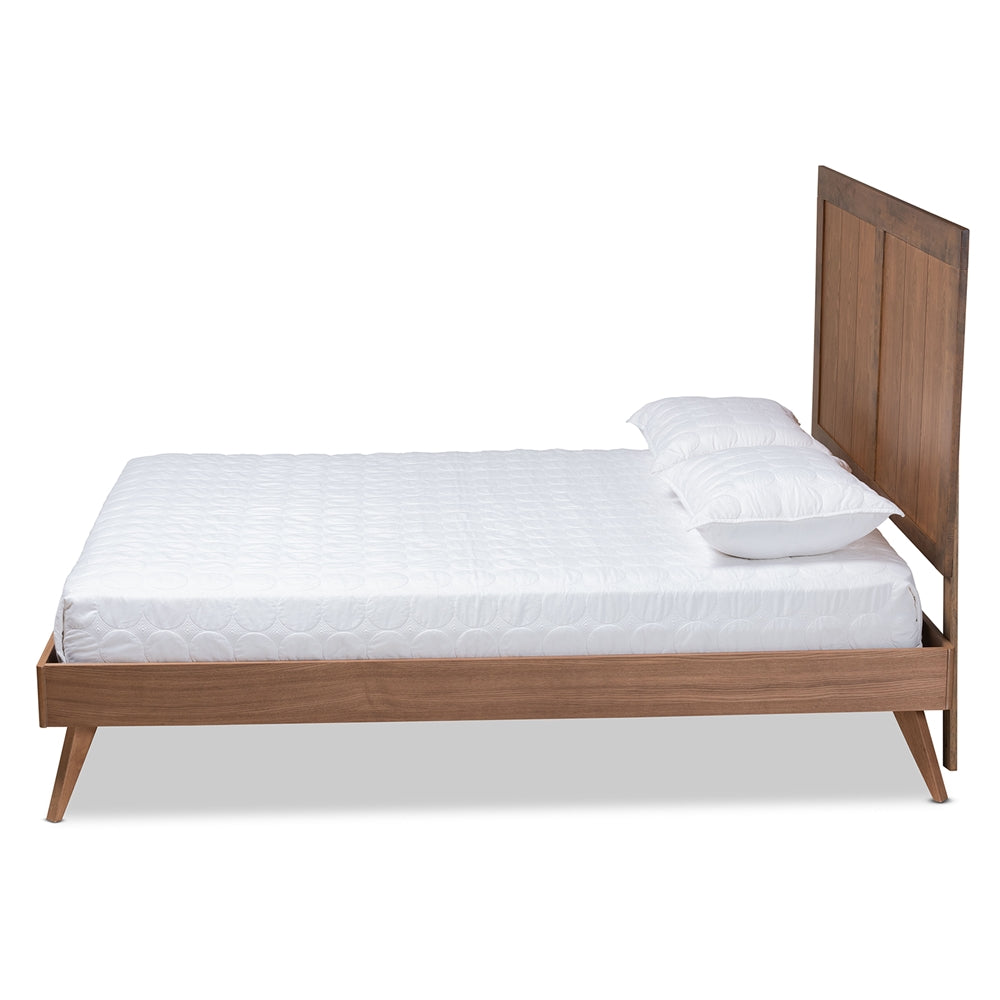 Amira Ash Walnut Finished Wood Full Size Platform Bed