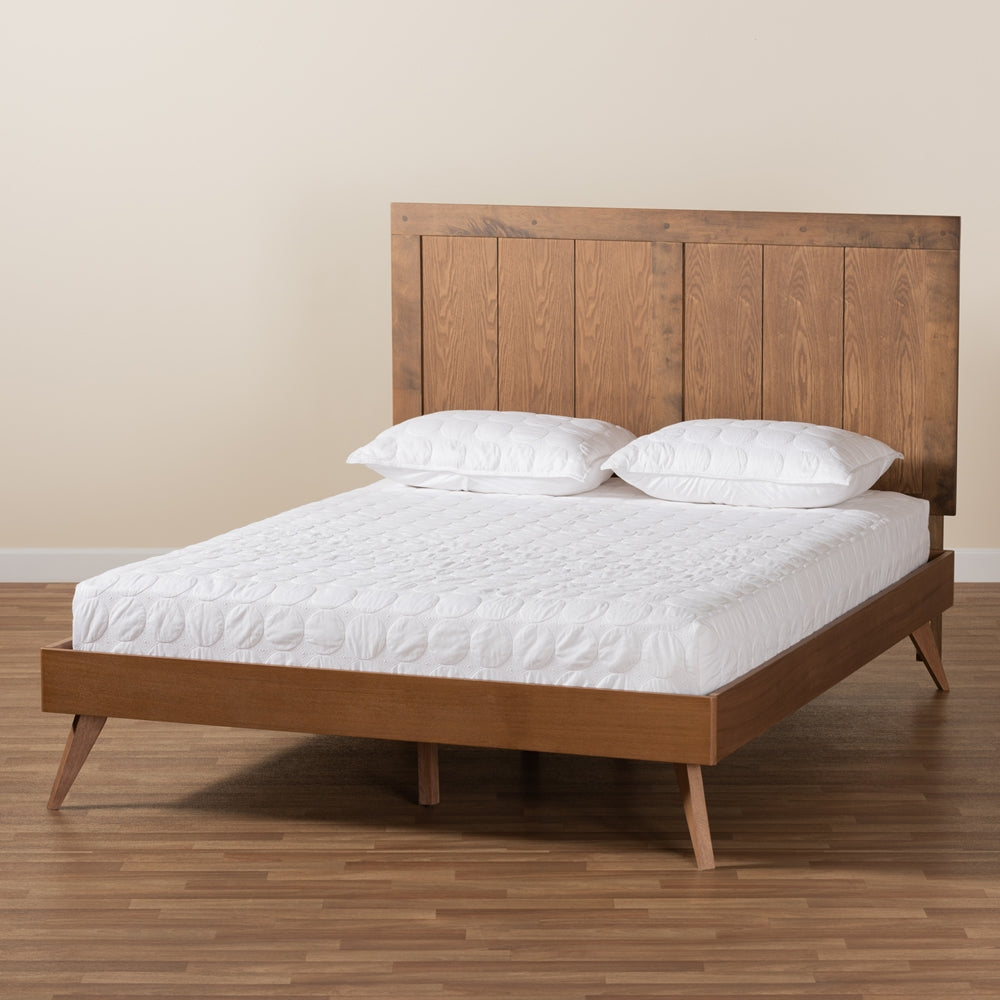 Amira Ash Walnut Finished Wood Full Size Platform Bed