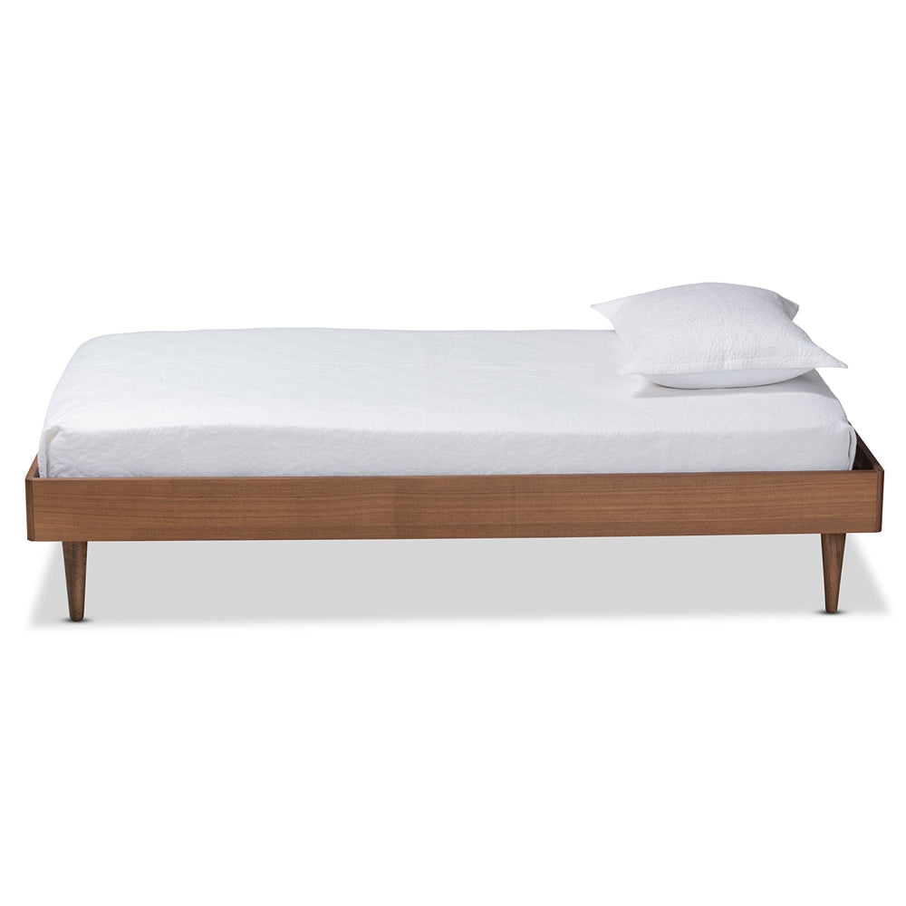 Rina Ash Walnut Finished Wood Twin Size Platform Bed Frame