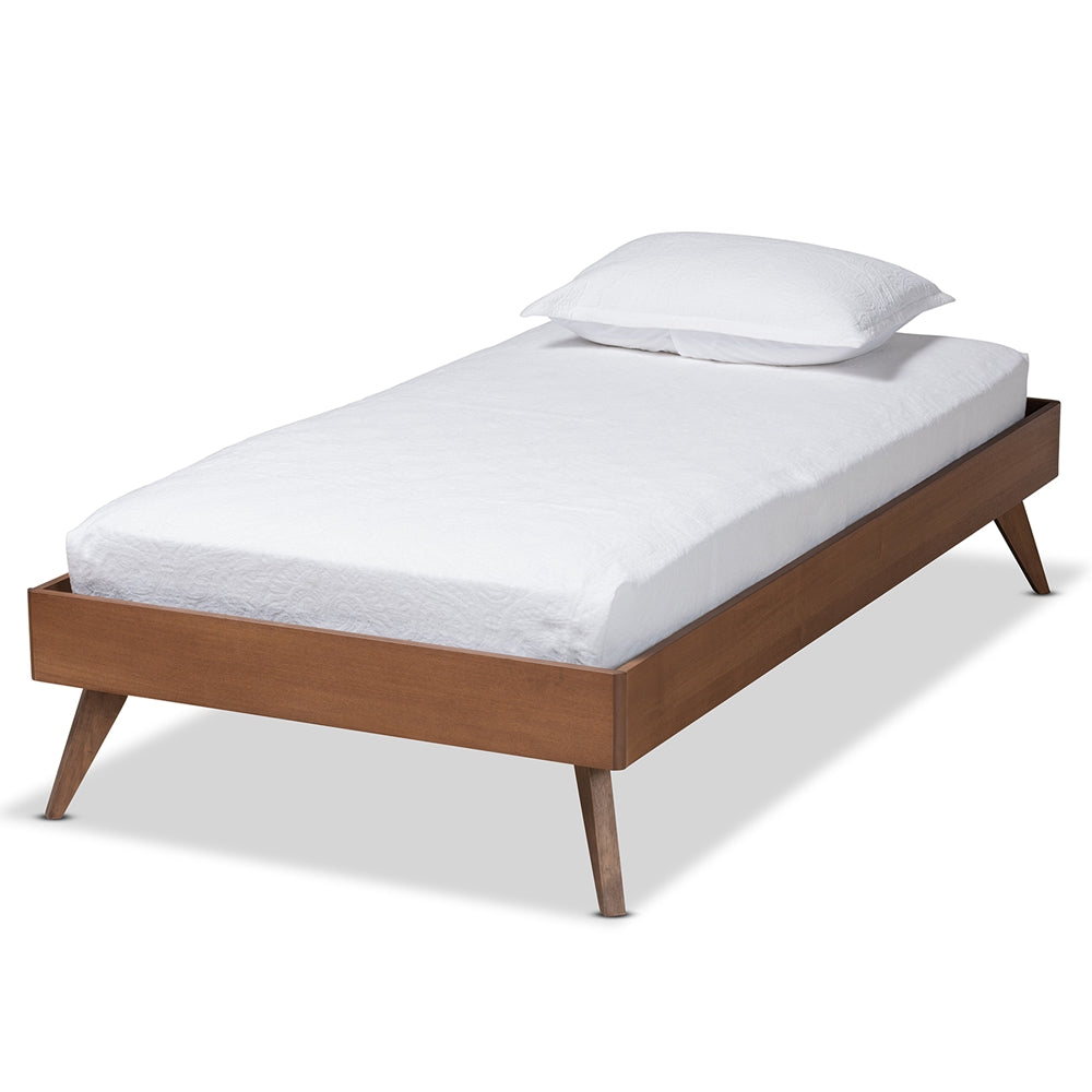 Lissette Ash Walnut Finished Wood Twin Size Platform Bed Frame