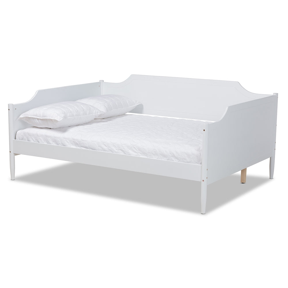 Alya Classic Traditional Farmhouse White Finished Wood Full Size Daybed