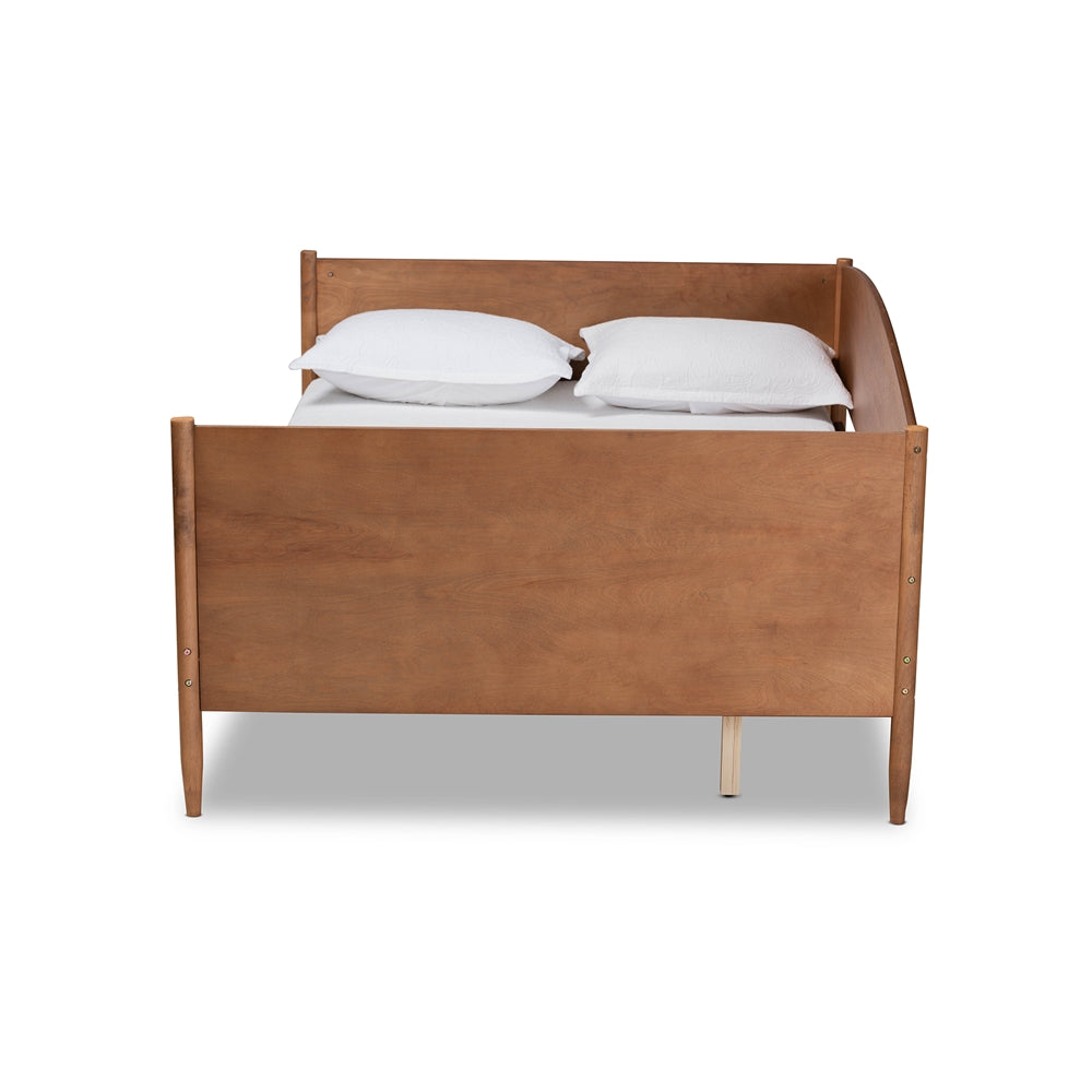 Veles Mid-Century Modern Ash Walnut Finished Wood Full Size Daybed