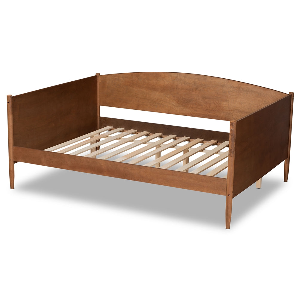 Veles Mid-Century Modern Ash Walnut Finished Wood Full Size Daybed