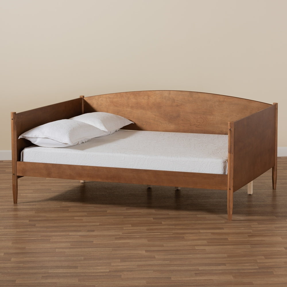 Veles Mid-Century Modern Ash Walnut Finished Wood Full Size Daybed