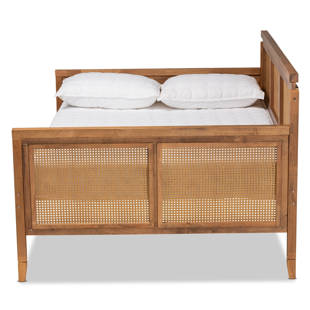 Toveli Ash Walnut Finished Wood And Synthetic Rattan Full Size Daybed