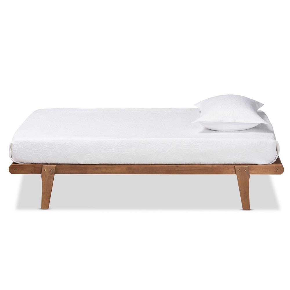 Kaia Walnut Brown Finished Wood Twin Size Platform Bed Frame