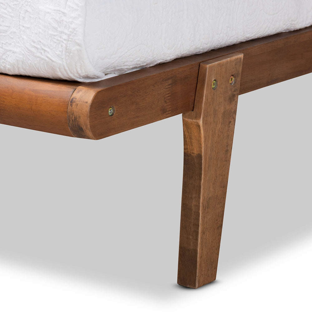 Kaia Walnut Brown Finished Wood Twin Size Platform Bed Frame