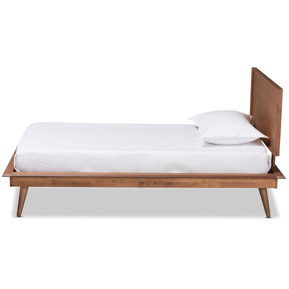 Karine Modern Walnut Brown Finished Wood Twin Size Platform Bed