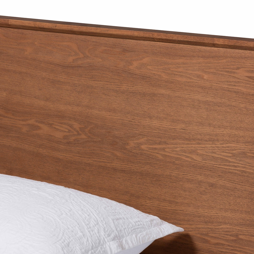 Karine Modern Walnut Brown Finished Wood Twin Size Platform Bed