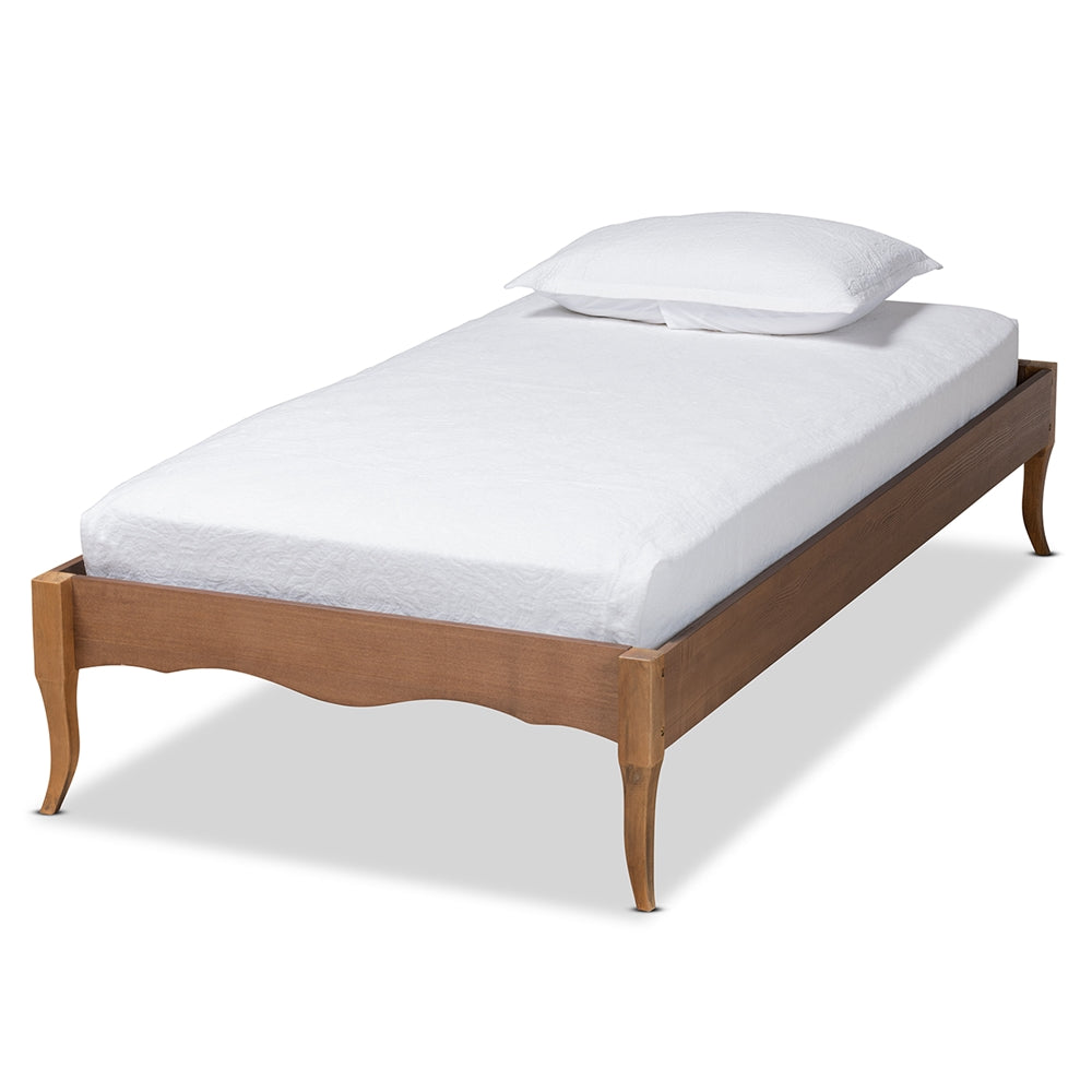 Marieke Vintage French-Inspired Ash Walnut Wood Twin Bed Frame