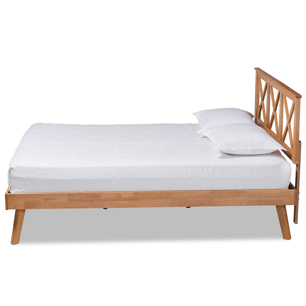 Galvin Modern And Contemporary Brown Finished Wood Full Size Platform Bed