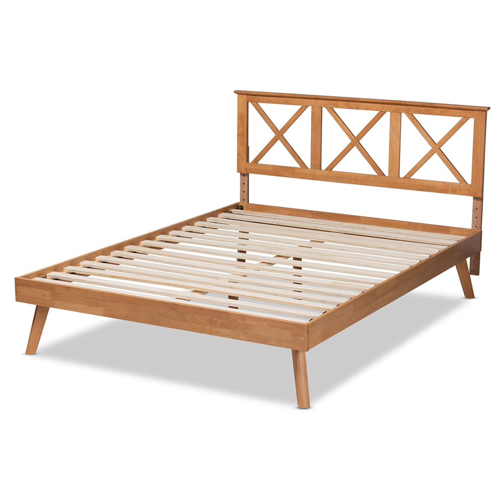 Galvin Modern And Contemporary Brown Finished Wood Full Size Platform Bed