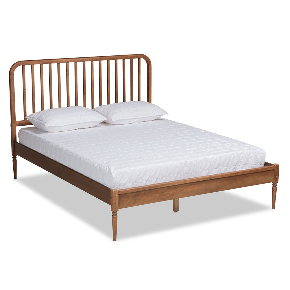 Neilan Walnut Brown Finished Wood Queen Size Platform Bed