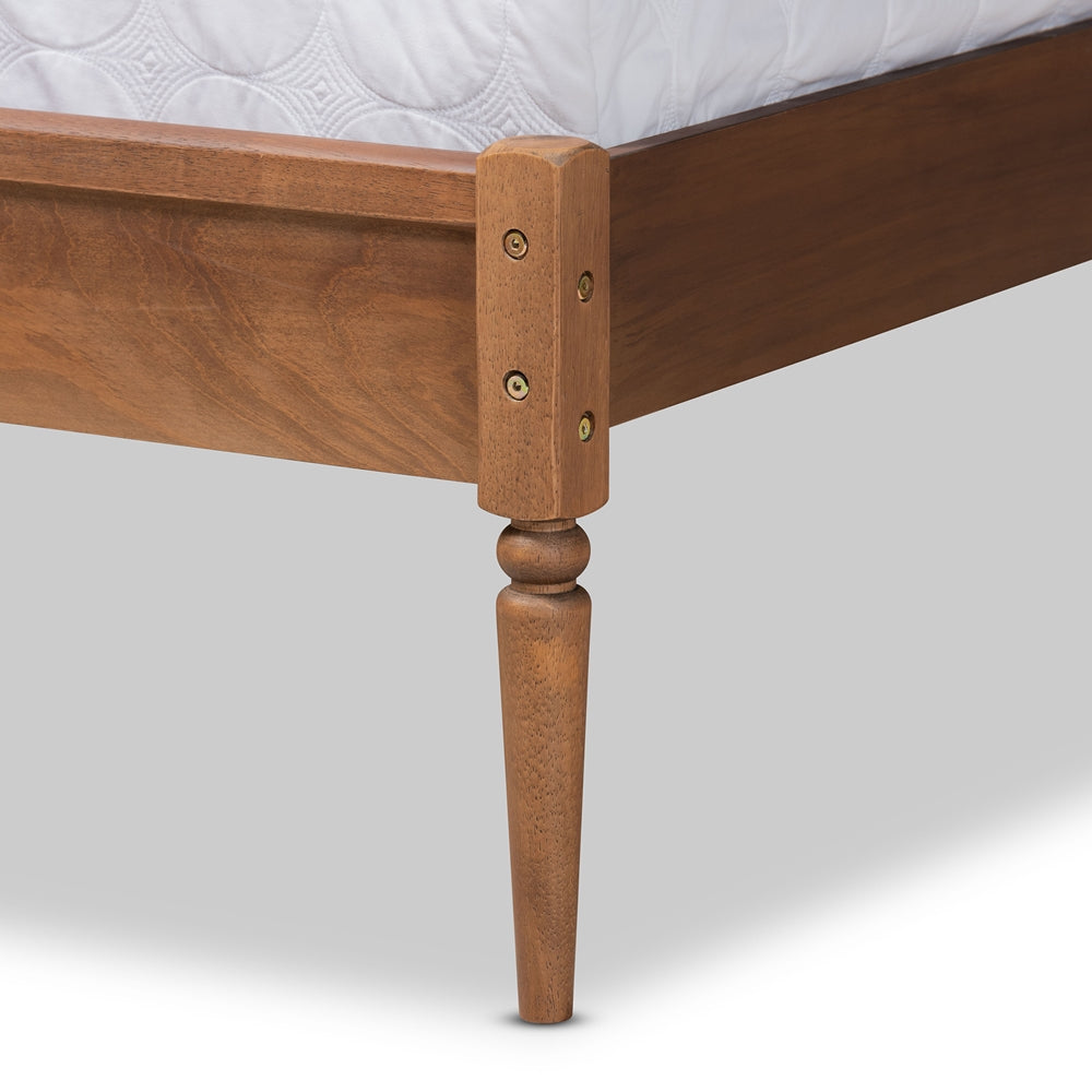 Neilan Walnut Brown Finished Wood King Size Platform Bed