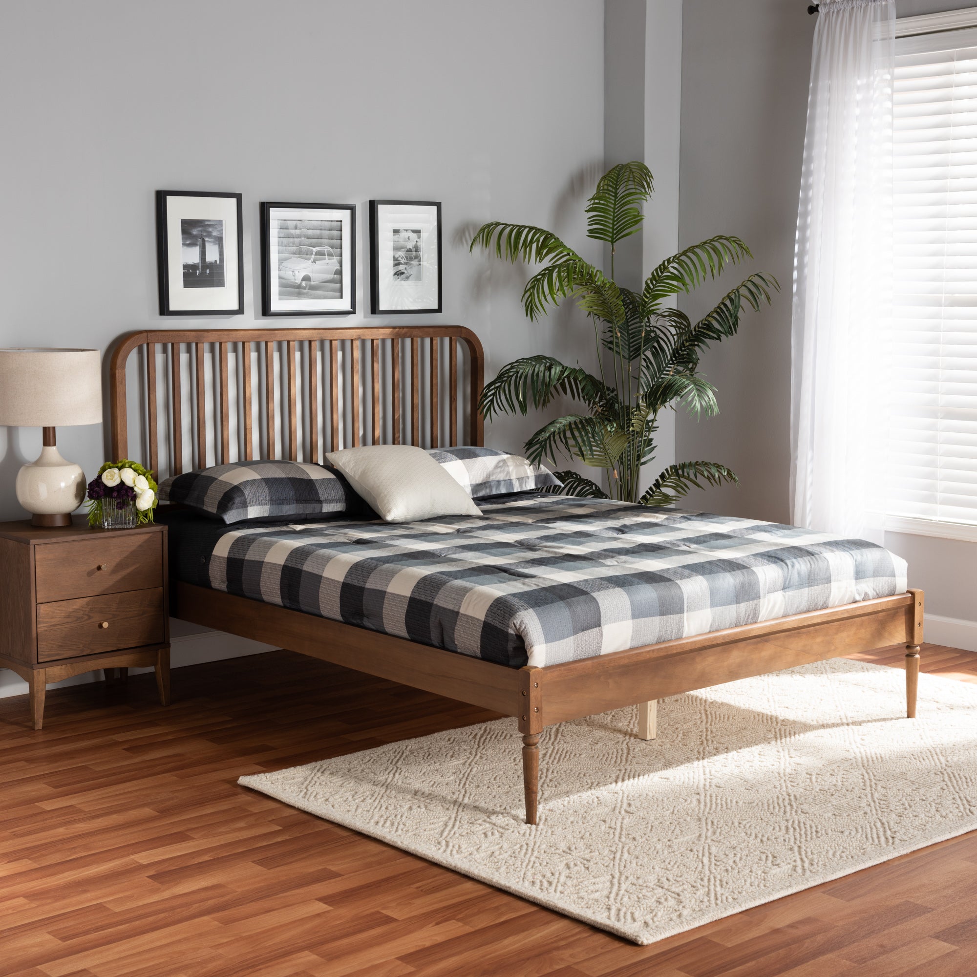 Neilan Walnut Brown Finished Wood Full Size Platform Bed