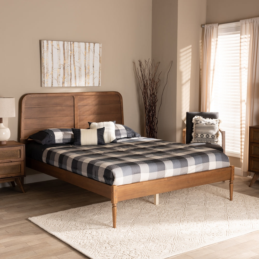 Kassidy Walnut Brown Finished Wood Full Size Platform Bed