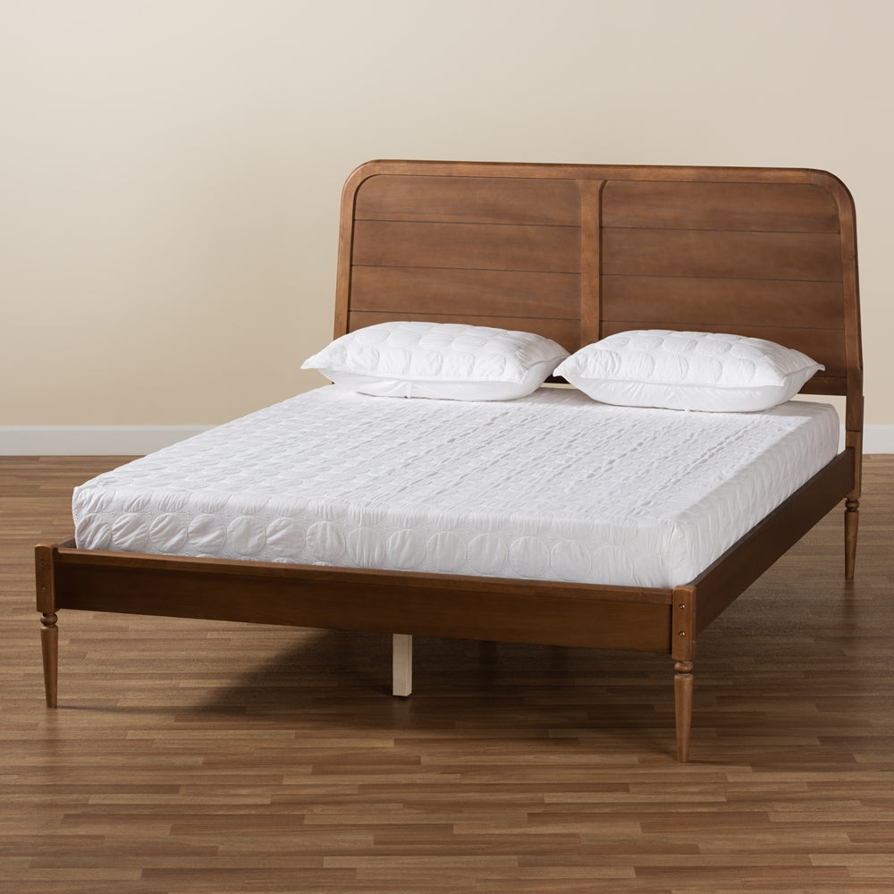 Kassidy Walnut Brown Finished Wood King Size Platform Bed