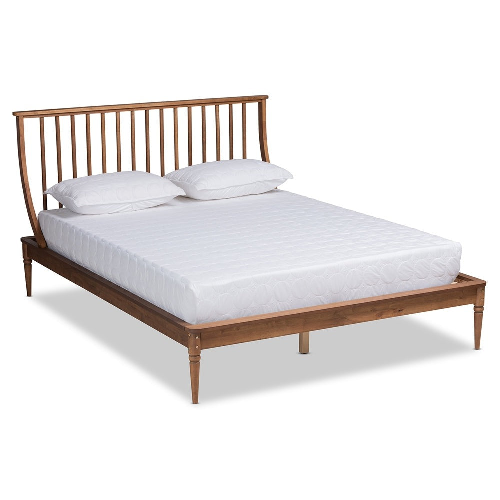 Abel Walnut Brown Finished Wood Queen Size Platform Bed