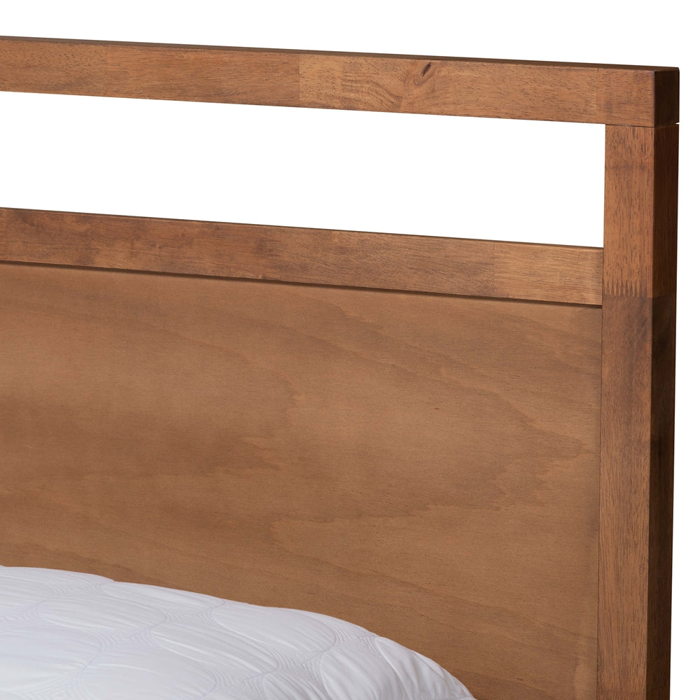 Saffron Walnut Brown Finished Wood King Size 4-Drawer Storage Bed