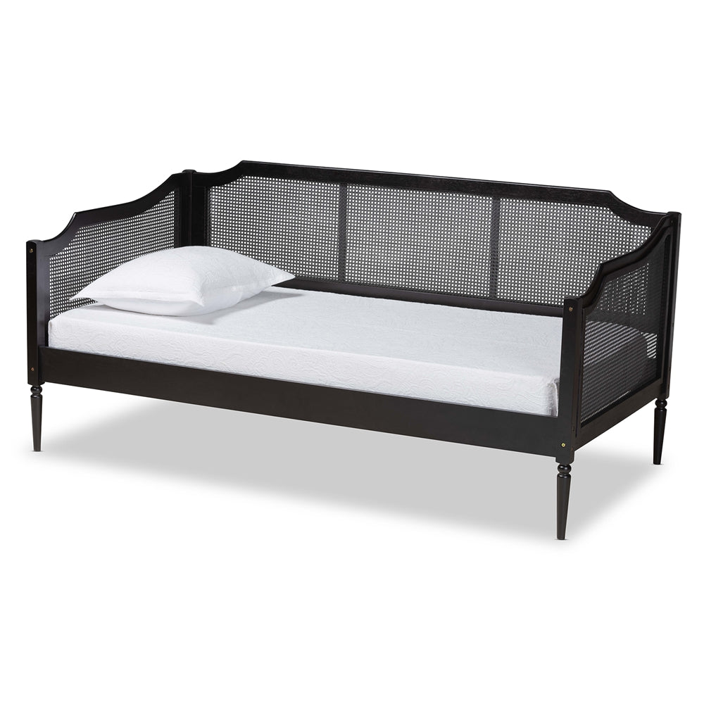 Hancock Charcoal Finished Wood and Synthetic Rattan Twin Size Daybed