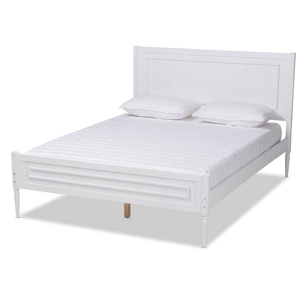 Daniella White Finished Wood Full Size Platform Bed