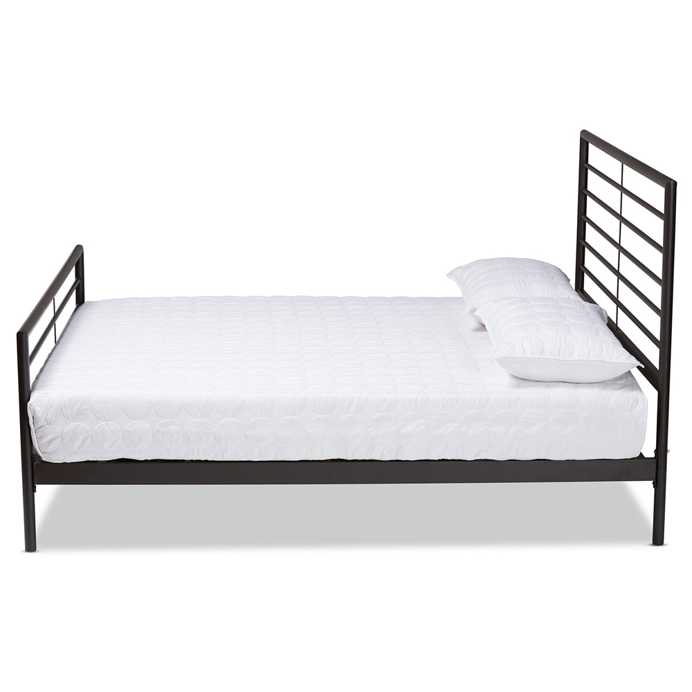 Alva Industrial Black Finished Metal Full Size Platform Bed