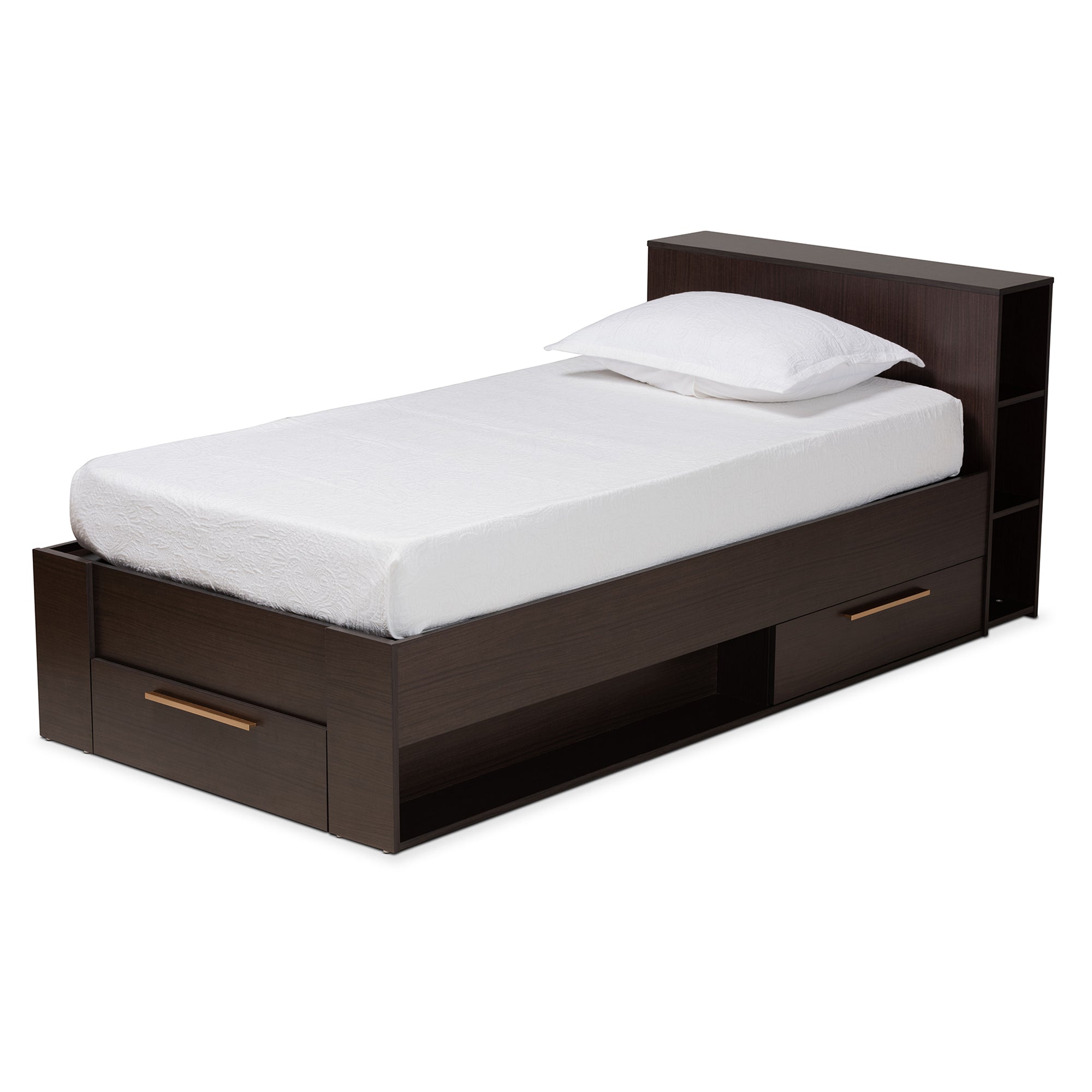 Carlson Espresso Brown Finished Wood Twin Size 3-Drawer Platform Storage Bed