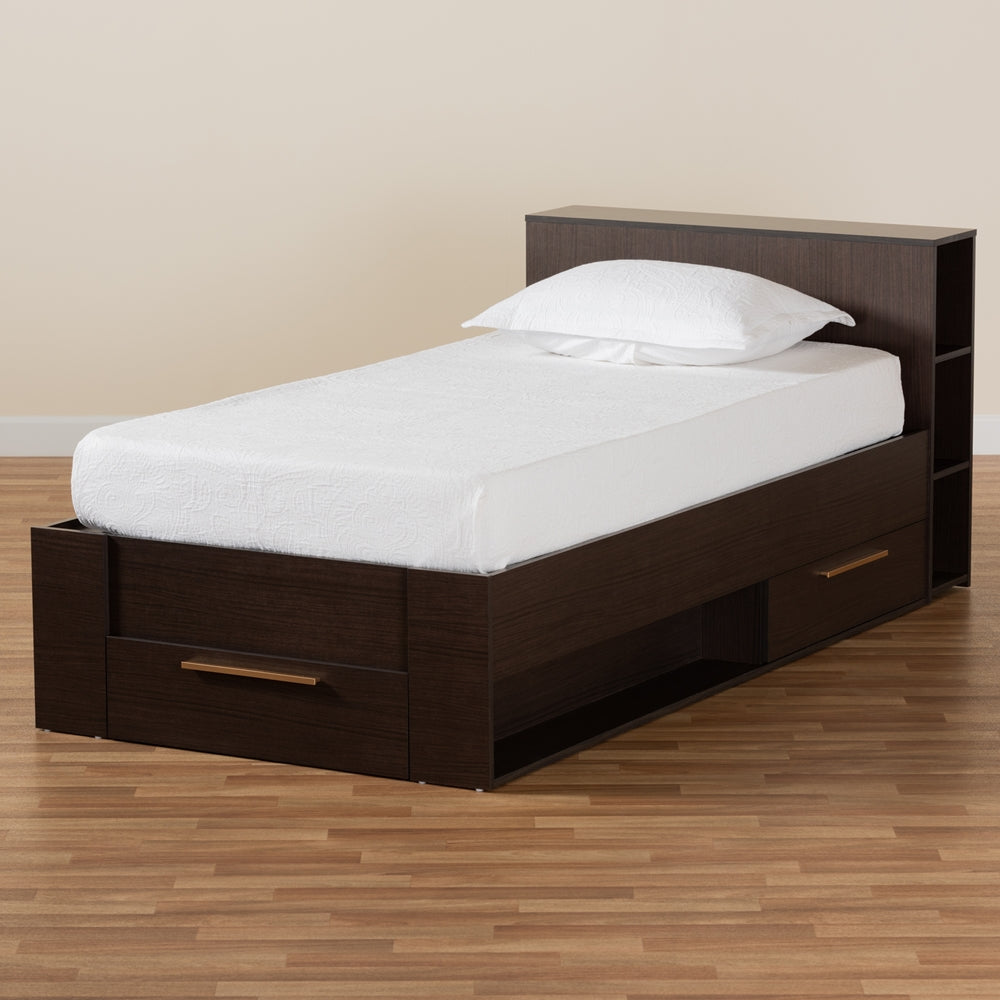 Carlson Espresso Brown Finished Wood Twin Size 3-Drawer Platform Storage Bed