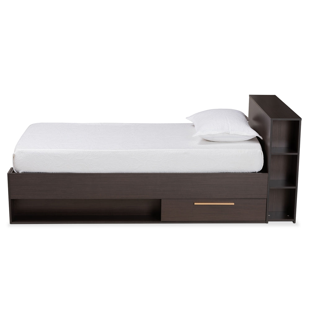 Carlson Espresso Brown Finished Wood Twin Size 3-Drawer Platform Storage Bed